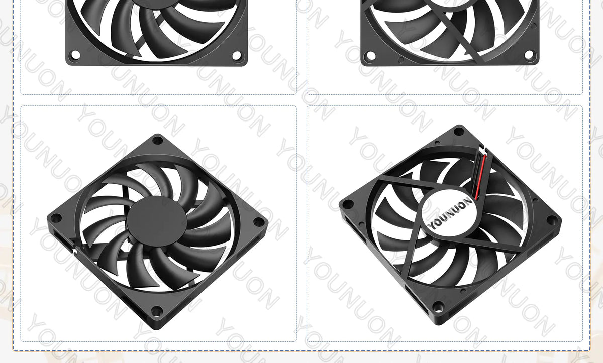 YOUNUON 80MM Fan 5V USB Fan 80x80x10mm 8cm DC 5V 12V 24V 8010 Fan Brushless Cooling Cooler PC Fan Computer Case  Fan Cooler