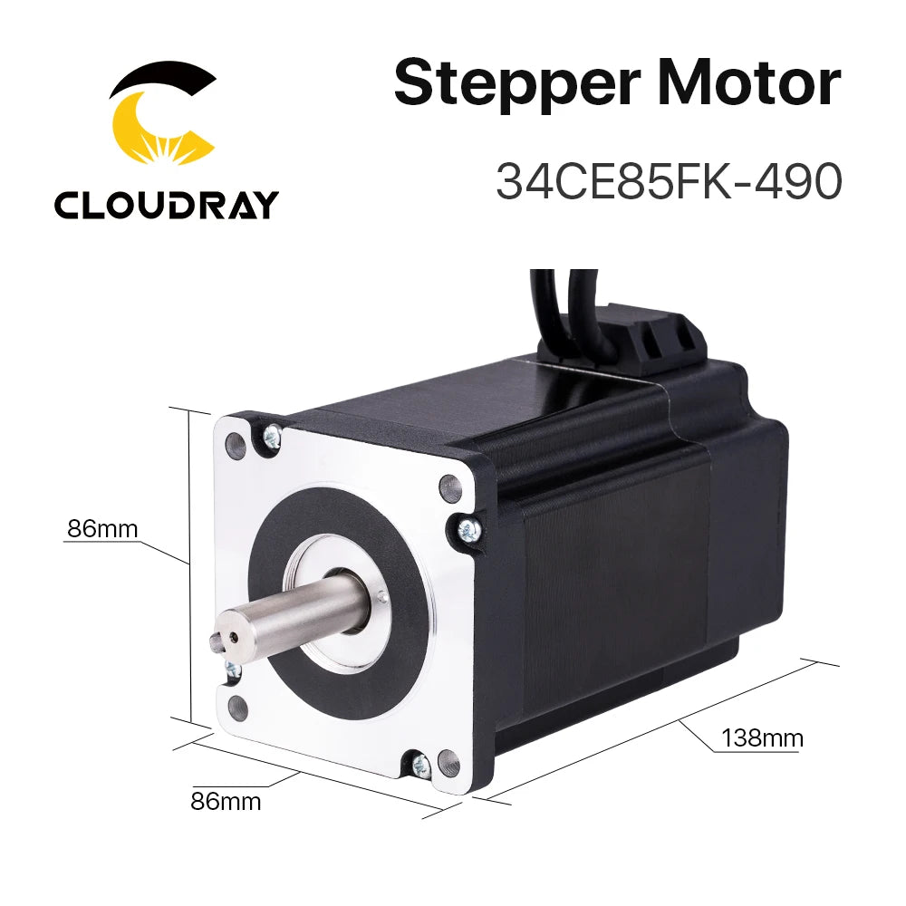 Cloudray Nema 34 Closed Stepper Motor Kit With Encoder  8.5N.m 4.9A and 20-80VAC/24-100 VDC Driver With 1.5M Free Cable