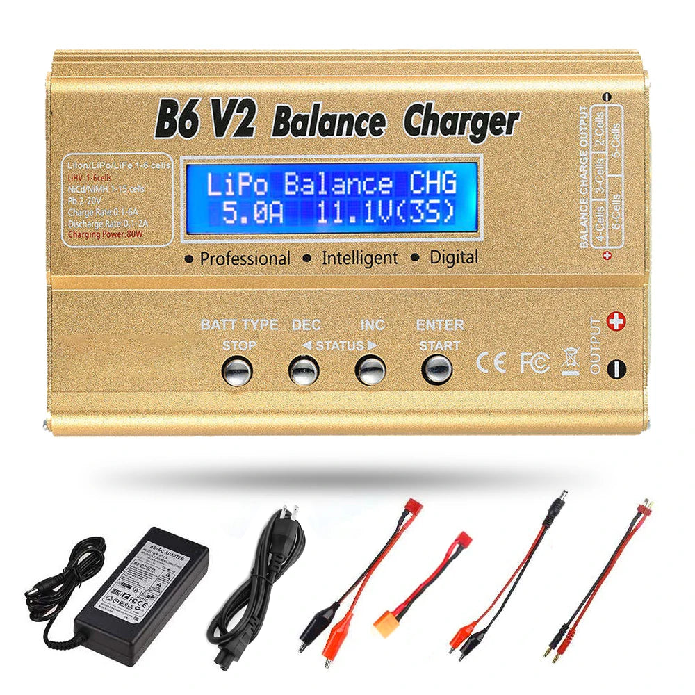 HTRC IMAX B6 V2 Balance Charger  80W Professional Digital Discharger For LiHV LiIon LiFe NiCd NiMH PB Battery RC LiPo Charger