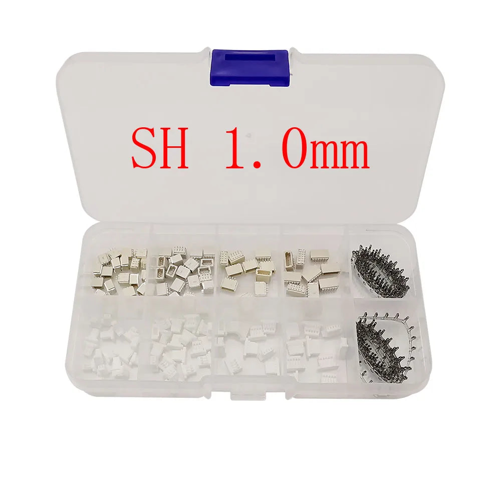 60Sets/box Mini JST SH 1.0mm Pitch 2 3 4 5 Pins Female Socket Housing SMD Male Plug Header Crimping Terminals Kit Connector