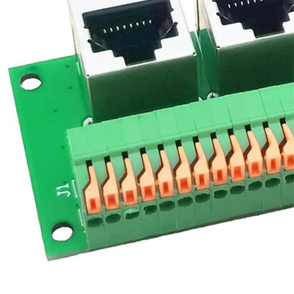 RJ45 Female Breakout Board,Solderless RJ45 to 8Pin Quick Spring Terminal,Three Ways RJ45 Female Connector with PCB Board