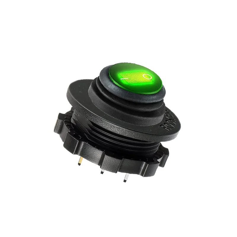 12V Toggle Switch Waterproof LED Lighted Round Rocker Switch Panel SPST 3 Pin Marine On Off Switch for Car Boat RV Truck