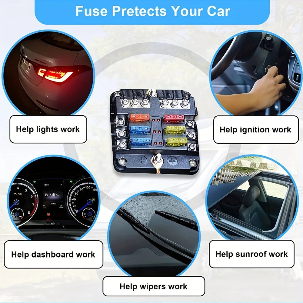 100/180 Piece Automotive Fuse Set, Complete Range of Current Specifications. Color-Coded Amperage for Quick Identification; High-Quality Conductive Metals with Good Conductivity and Sensitive Melting Properties. Transparent C