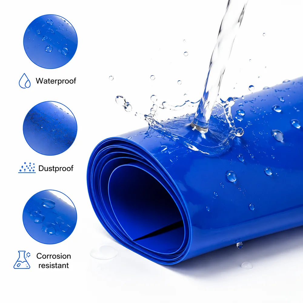 Blue PVC Heat Shrink Tube Wide 30-100mm Insulation/moisture-proof/electrical circuit protective sleeve