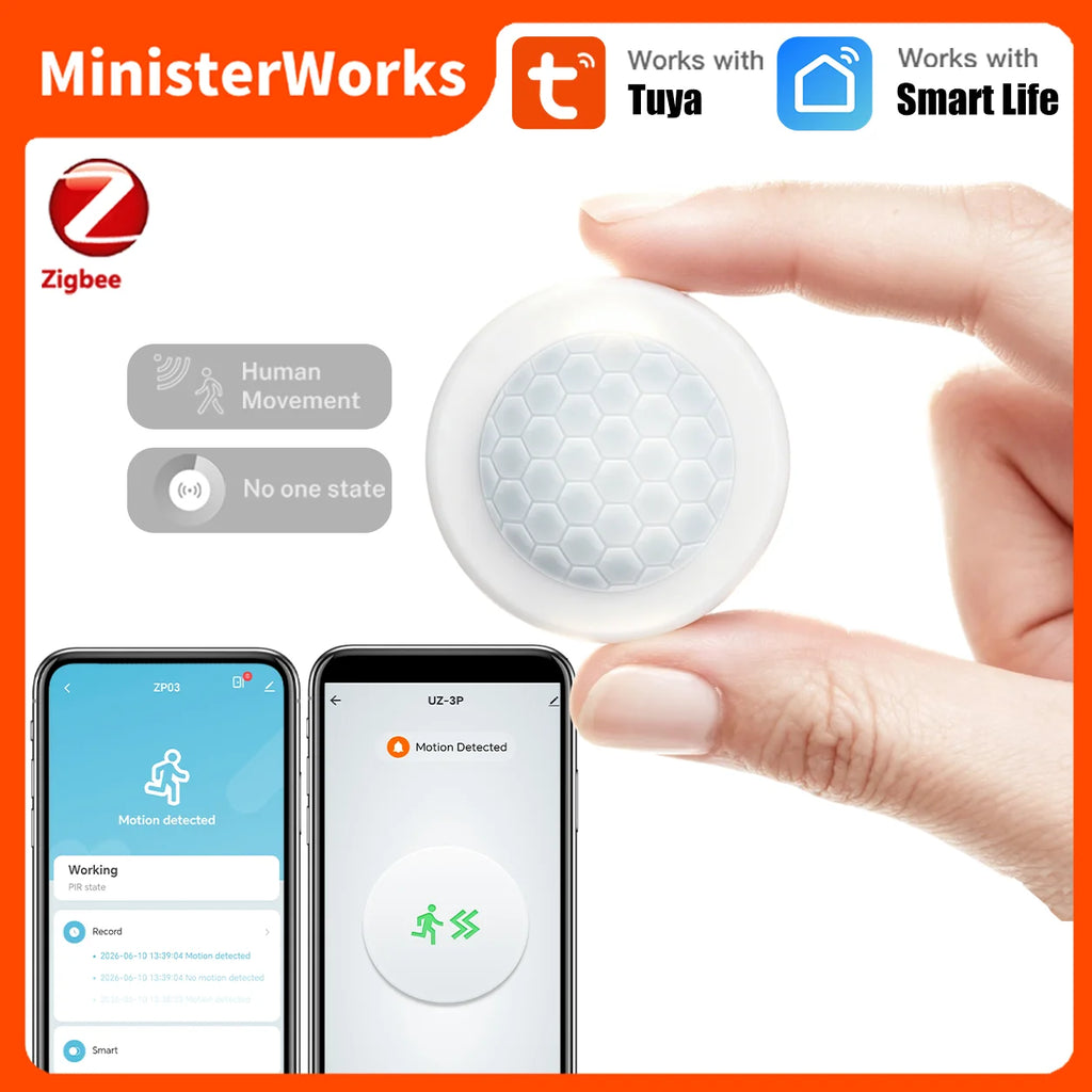 Zigbee Motion Sensor Pir Detection Human Body Infrared Sensor Anti Theft Security Detector Sensor Support Home Assistant Z2M