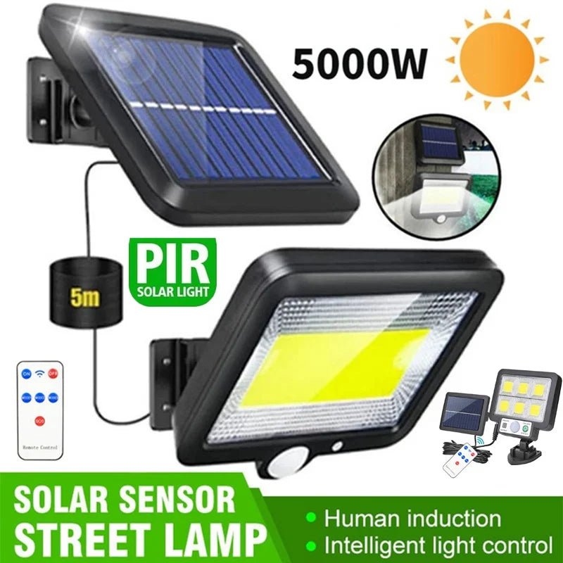 72/100COB Waterproof Super Bright Solar Motion Sensor Light Wall Lamp Garden Outdoor High-brightness Lights with Remote Control