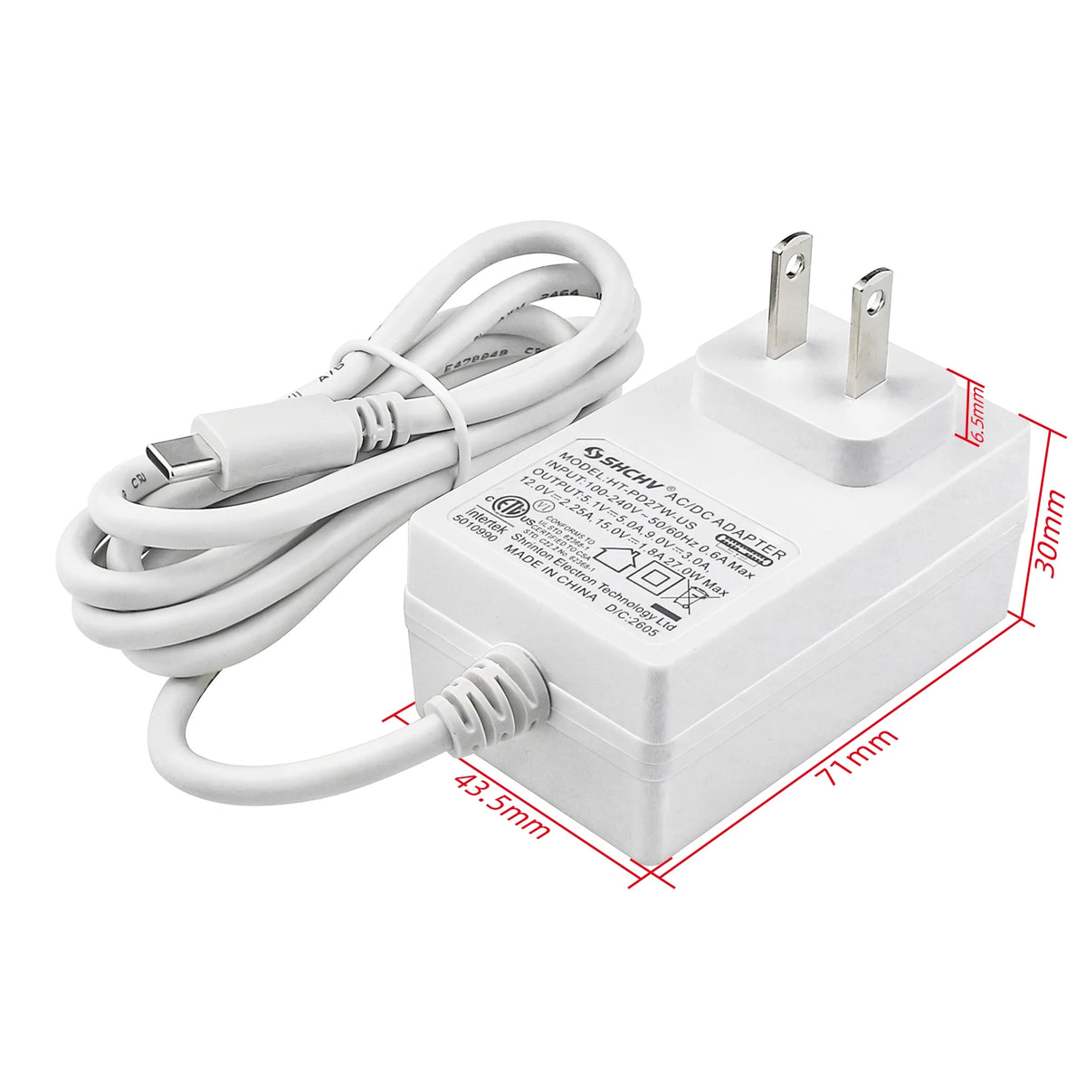 PD 27W Raspberry Pi 5 5.1V 5A Power Supply USB Type C Charger EU US UK AU Plug Power Adapter for Raspberry Pi 5 4B RPI 5 Pi5