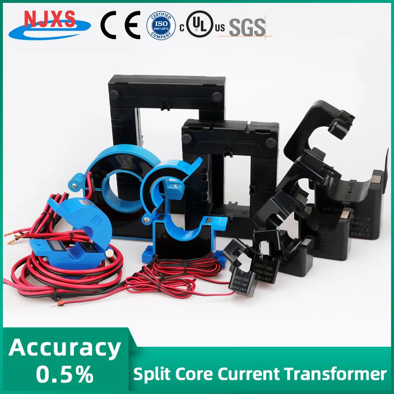 NJXSE OPCT35AGL Clamp Current Transformer 100A 200A 300A 400A 500A 600A / 1V 333mV 40mA 50mA Split Core CT with 3.5mm Jack