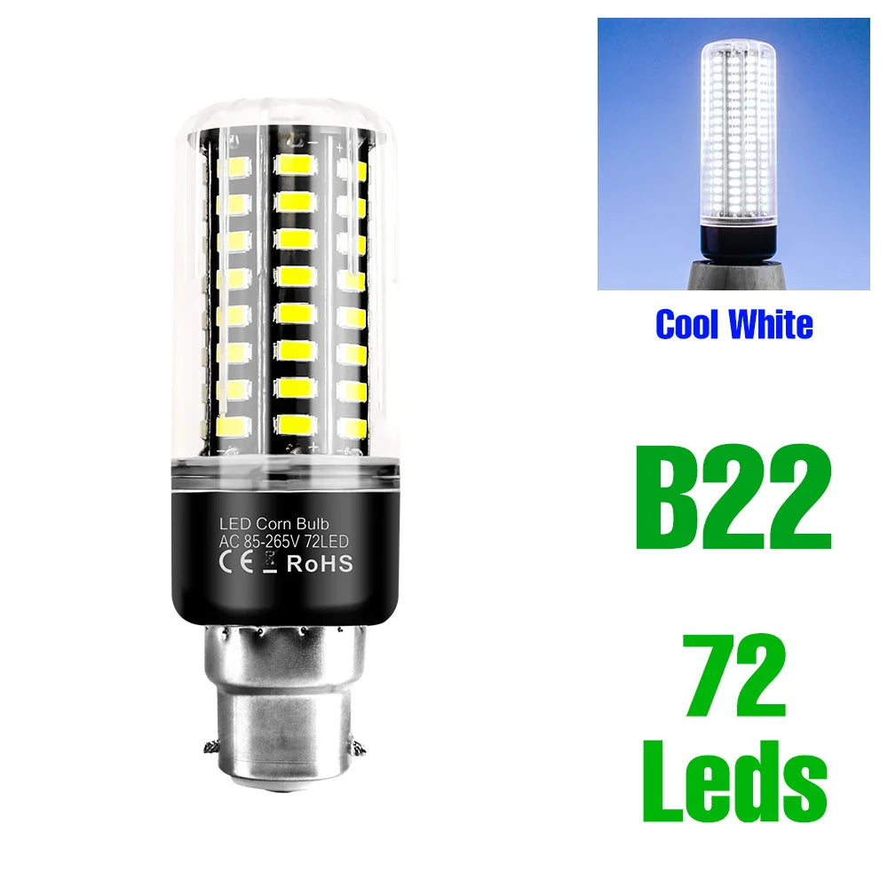 30W LED Indoor Corn Bulb E27/E26 Ceiling Lamp Bulbs E14 Spotlight B22 Living Room Bedroom Kitchen Washroom 220V Home Lighting