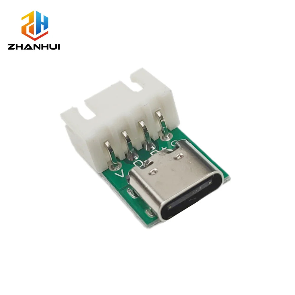 2/5/10pcs Type-C 4Pin Power Adapter Board - Straight/Elbow Pin PCB Connector for Data Cable Test & Charging Module