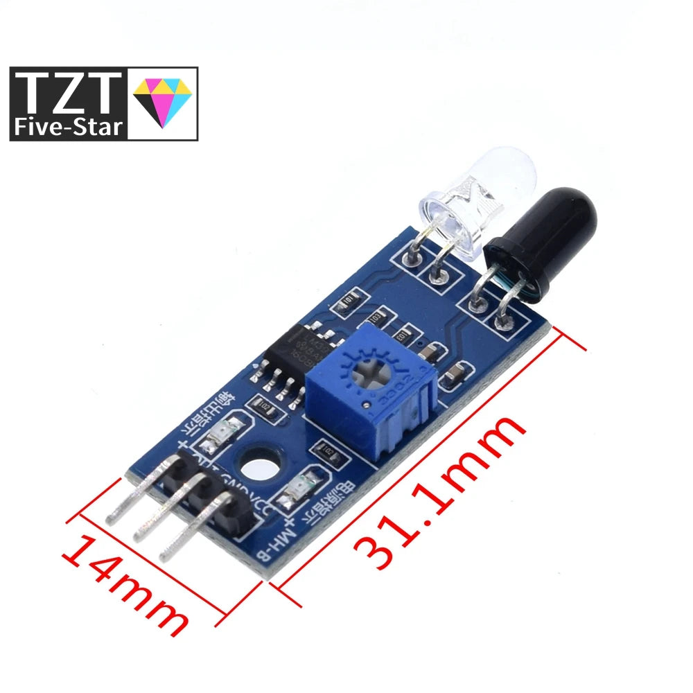 GREATZT 1/5PCS IR Infrared Obstacle Avoidance Sensor Module 3-Pin Reflective Photoelectric for Arduino Smart Car Robot