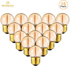 Vintage Globe Light Bulb G40 1W Equal to 10 Watts Led Filament Bulb 2200K Warm White 220V Gold Tint Glass E27 Base Dimmable Lamp