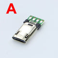 5/10PCS Micro USB 5Pin Male Plug With PCB Solder Plate Double-sided Micro 5P Connector Jack Port 4Pin Welding Wire Board Plug