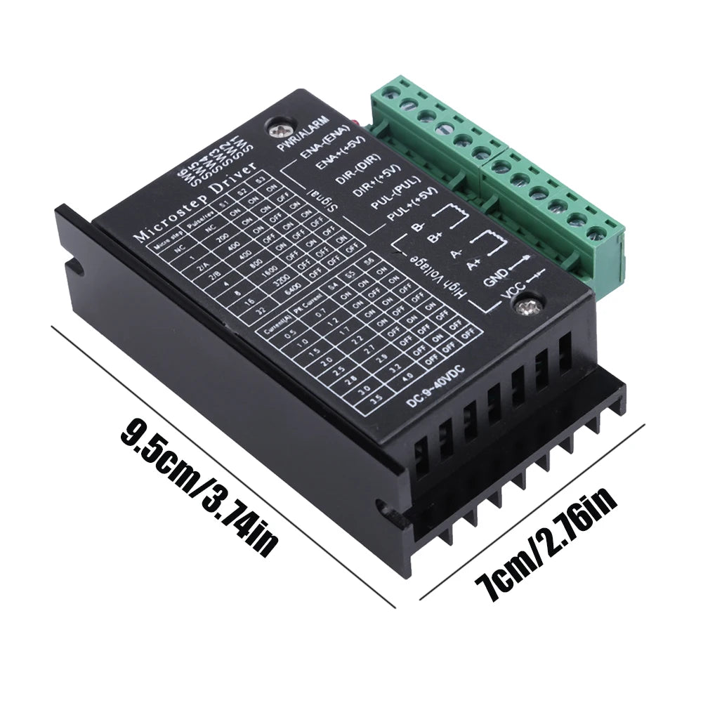 TB6600 Upgraded Stepper Driver Controller 4A 42VDC Microstep Driver 32 Segments Single Axes for 42/57/86 Stepper Motor