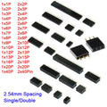 5-100Pcs Single Double Row Female 2.54MM Spacing Pin Socket Female Header Connector 2P 3P 4P 5P 6P 7P 8P 10P 11P 12P 14P 20P 40P