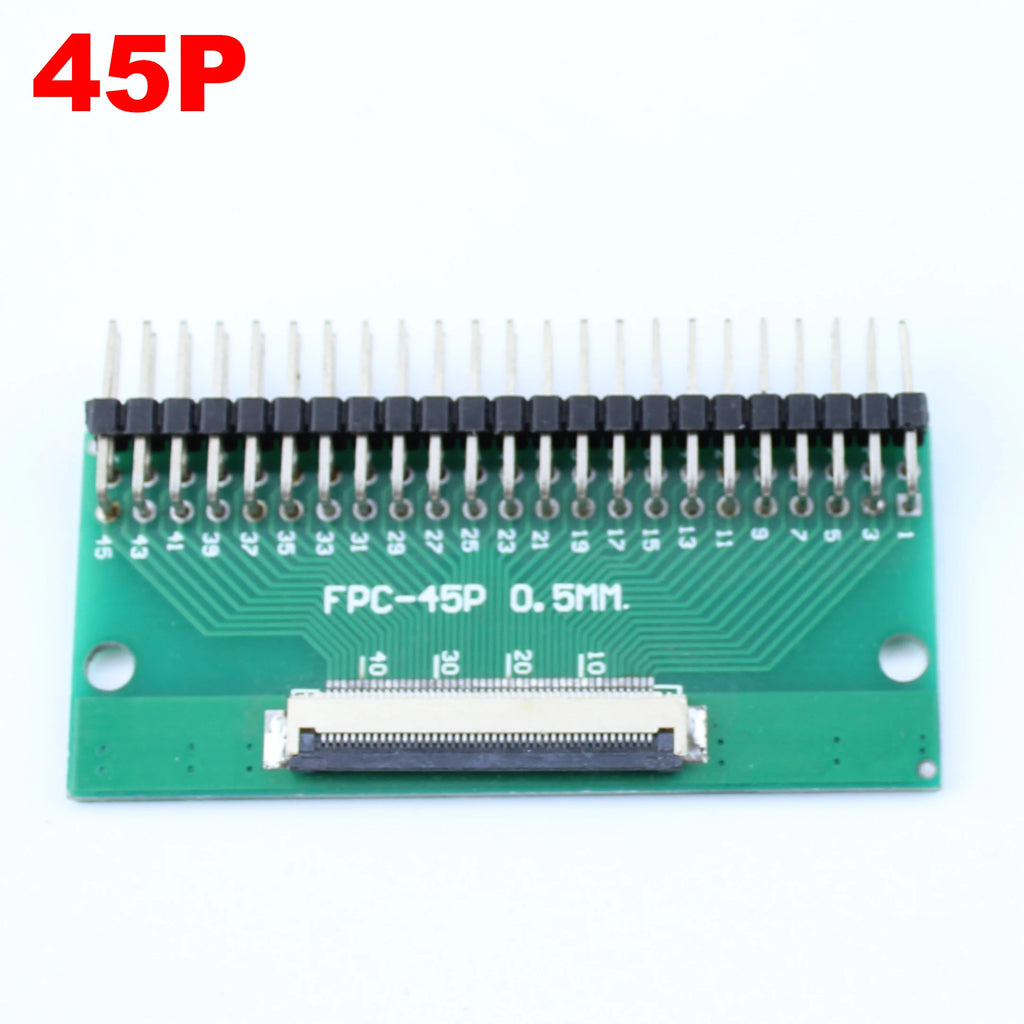 1pcs 4P-- 50P 0.5mm Pitch Connector SMT Adapter to 2.54mm 1.00 Inch Hole FPC FFC Cable Welded Board + Double Row Straight Pin
