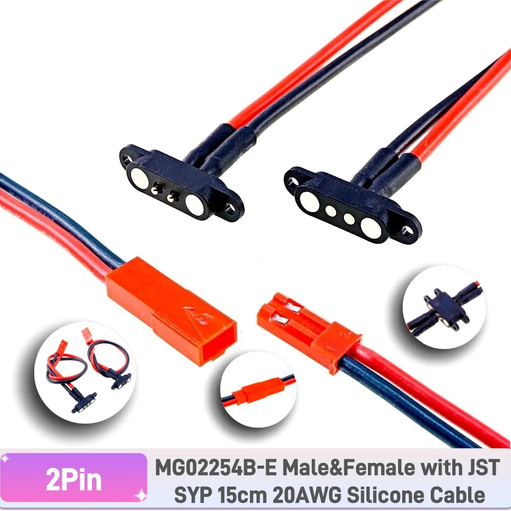 1/5 Pairs Magnetic Snap-on JR Servo Extension Cable for RC Drone Glider Airplane Models 60 CoresDIY Upgrate