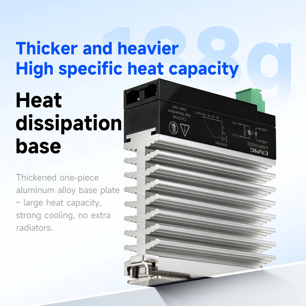 ENMG 18mm Ultra-Thin Solid State Relay Single-Phase 5-24VDC DC Control AC with Integrated Heat Sink for Electronics