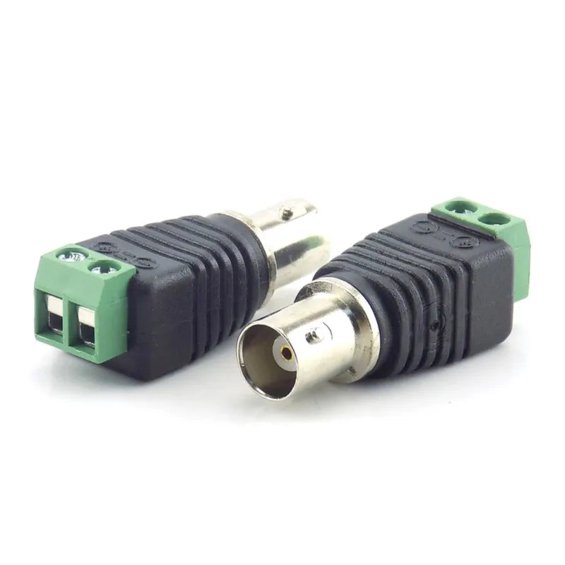 2/5/10pcs 12V DC BNC Male Female Connector Coax CAT5 Video Balun Adapter Plug For Led Strip Lights CCTV Camera Accessories B5