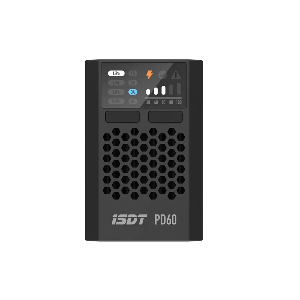 ISDT PD60 Smart Balance Charger 60W Type-C PD QC Fast Charger 1-4S LiPo LiFe LiHV NiMH RC Battery Charger