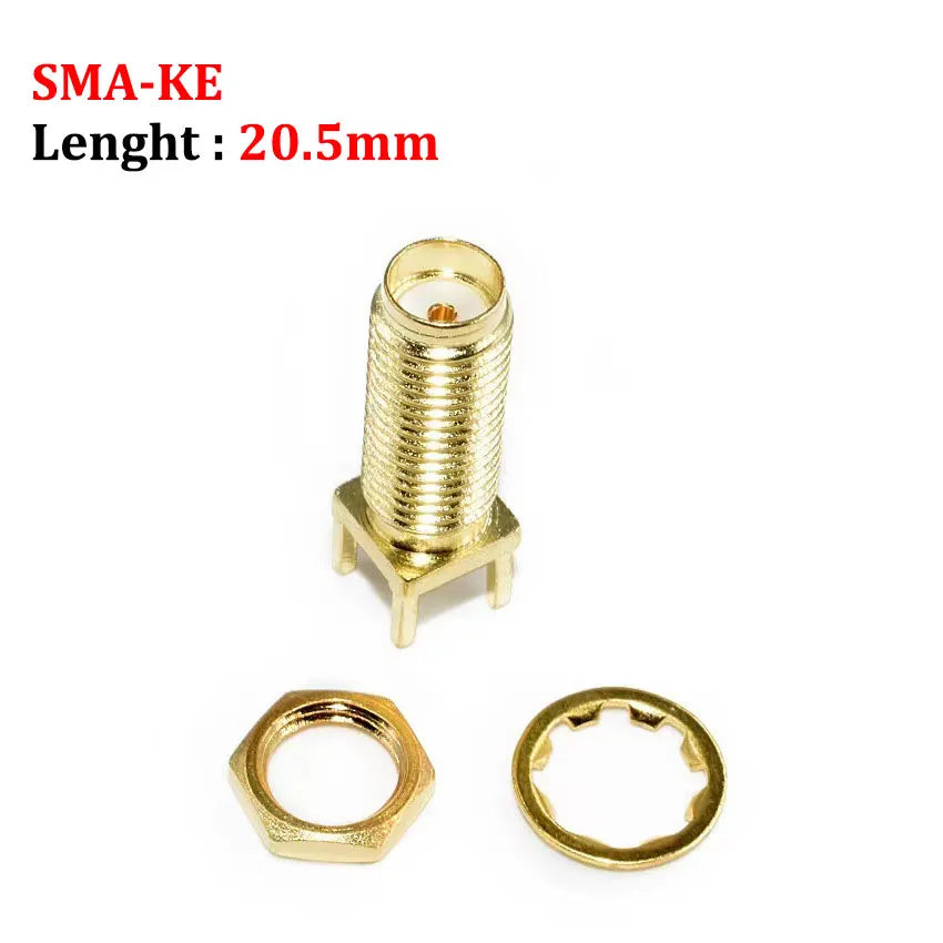 Cltgxdd 1/5/10pcs SMA-KE/KWE SMA Female Jack Adapter Solder Edge PCB Mount Antenna Base RF Copper Coaxial Connector Plug Socket