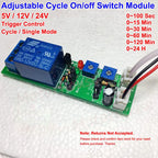 DC 5V 12V 24V 1S-24H Adjustable Delay Time Timer Relay Control Cycle turn ON OFF Switch Infinite Repeat Loop Module