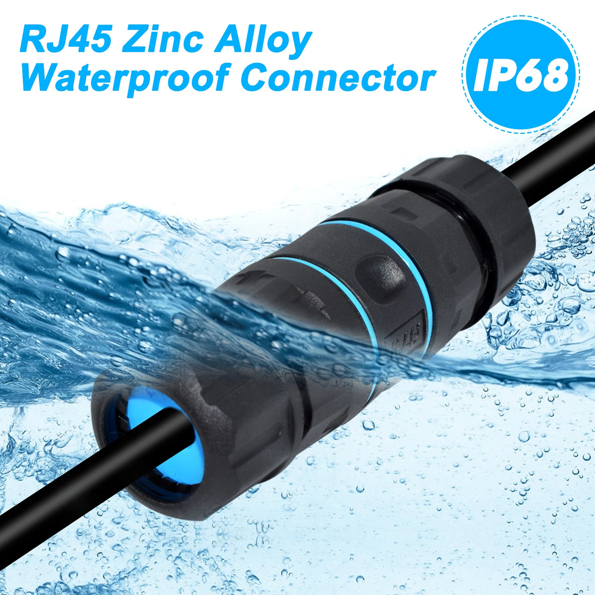 M20 RJ45 Zinc Alloy Connector Ethernet Network Straight-through Waterproof IP68 Header Panel Outdoor Broadband Network Cable
