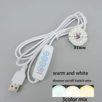Warm White DC 5V 3W USB LED Lights 2835 Chip Single Color Reading Night Light Desk Book Tablet Lamp with Cable Dimmable