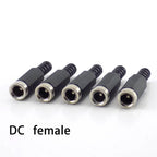 5pcs 10pcs DC female male Power Plug 5.5mm x 2.1mm Male  Female Jack Socket Adapter Connectors Set For DIY Projects Connector