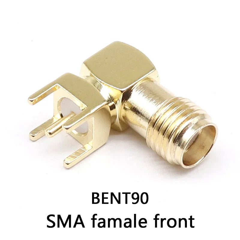 SMA Female Jack Male Plug Adapter Solder Edge PCB Straight Right angle Mount RF Copper Connector Plug Socket