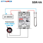 SSR 10VA 25VA 40VA  Solid State Relay Voltage Regulator 24-380V AC Output with Potentiometer 10A 25A 40A