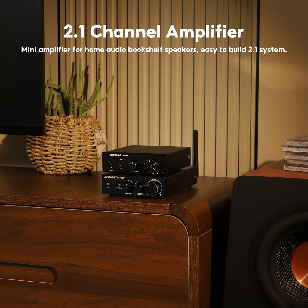 AIYIMA A07 PRO Bluetooth Amplifier TPA3255 QCC304X Stereo 2.0 Channel 300Wx2 Power Digital Amplifier RCA APT-X Home Sound AMP