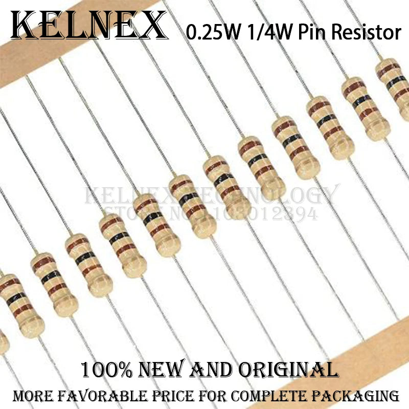5000pcs/Lot 1/4W Carbon Film Resistor 5% 0.25W 1R-10M 0R 10R 100R 120R 150R 220R 470R 1K 2.2K 4.7K 10K 220K 330K 20M 22M ohm