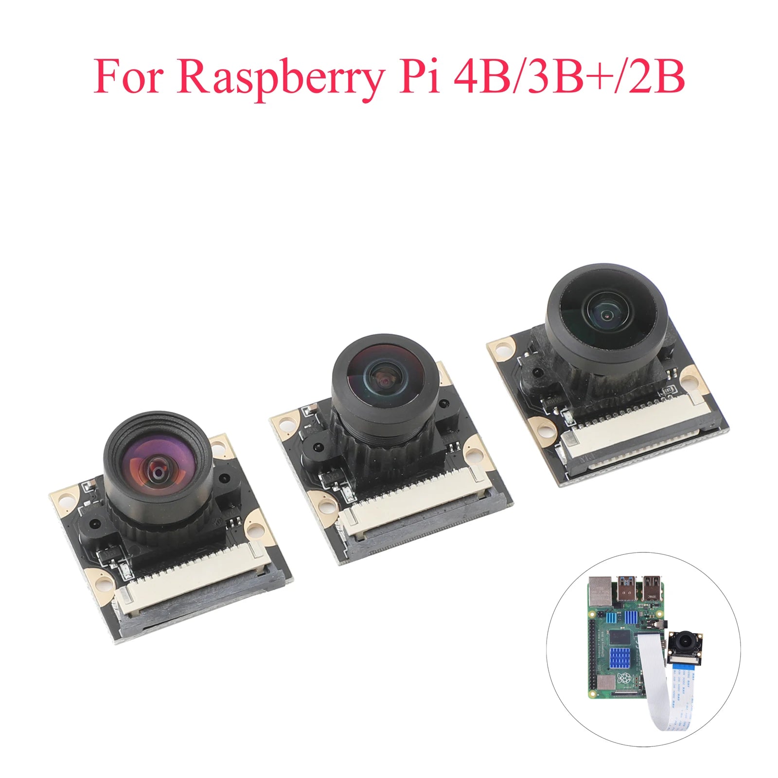 1PCS Raspberry Pi Day/Night Vision HD 100°/160°/222° 5MP Wide Angle Webcam Module with IR Fill Light for Raspberry Pi 4B/3B/2B