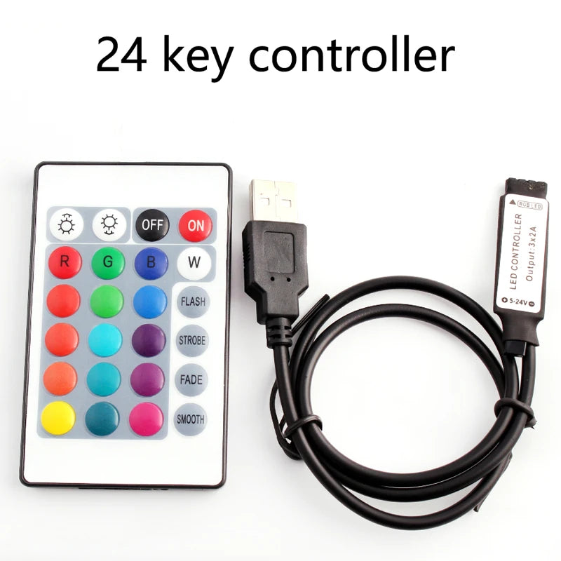 USB LED RGB Controller For 5V USB LED Strip Light Wireless IR RF Remote Controller SMD 2835 5050 RGB LED Strip Controller