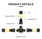 IP68 M20T Quick Outdoor Waterproof T Shape Connector 2/3 Pin Screw Electric Wire Terminal Adapter Home For LED Lighting 16A/380V