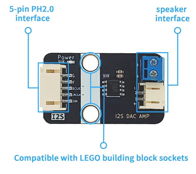 I2S Speaker Module Built-in Amplifier Plug & Play Compatible with ESP32 Raspberry Pi MAX98357A NS4168