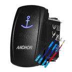 12V 24V Boat Trim Tabs Switch (ON)-OFF-(ON) Momentary Rocker Switch Waterproof Blue Light ON-OFF Toggle Switch With Harness