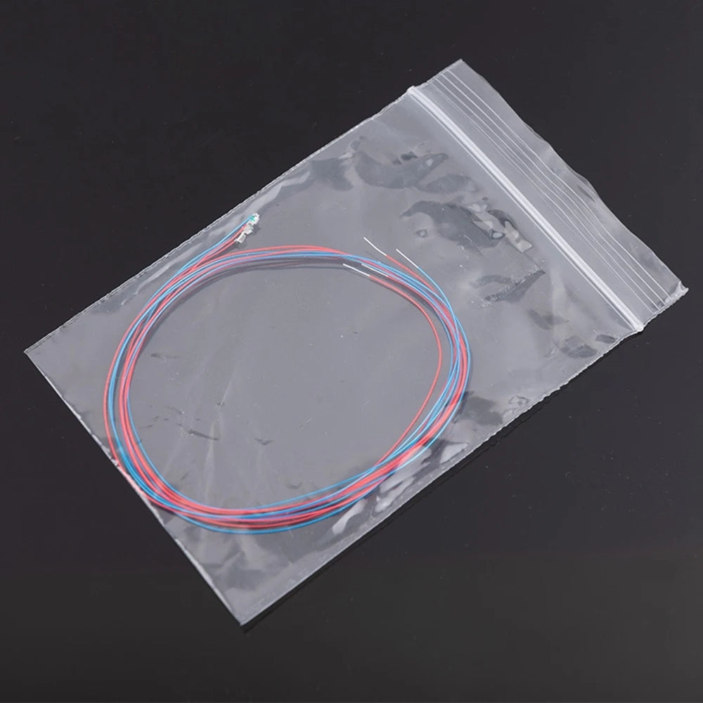 10Pcs 0805 Flashing LED SMD Wire for Model Train HO N OO Scale Red Blue Line Pre-soldered Micro Litz Railway DIY Kit 3V 30cm