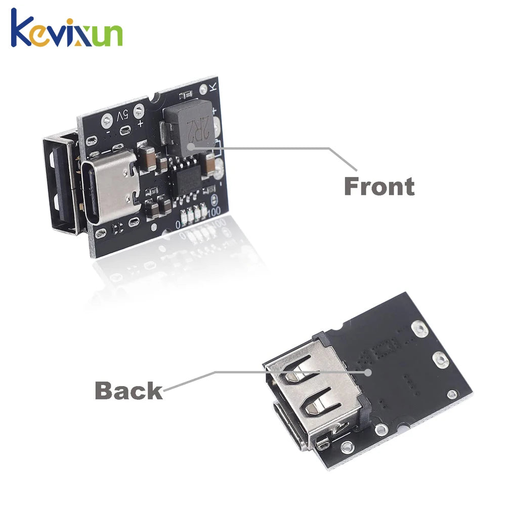Type-C USB 5V 2A Boost Converter Step-Up Power Module with LED Display Lithium Battery Charging Protection Board for DIY Charger