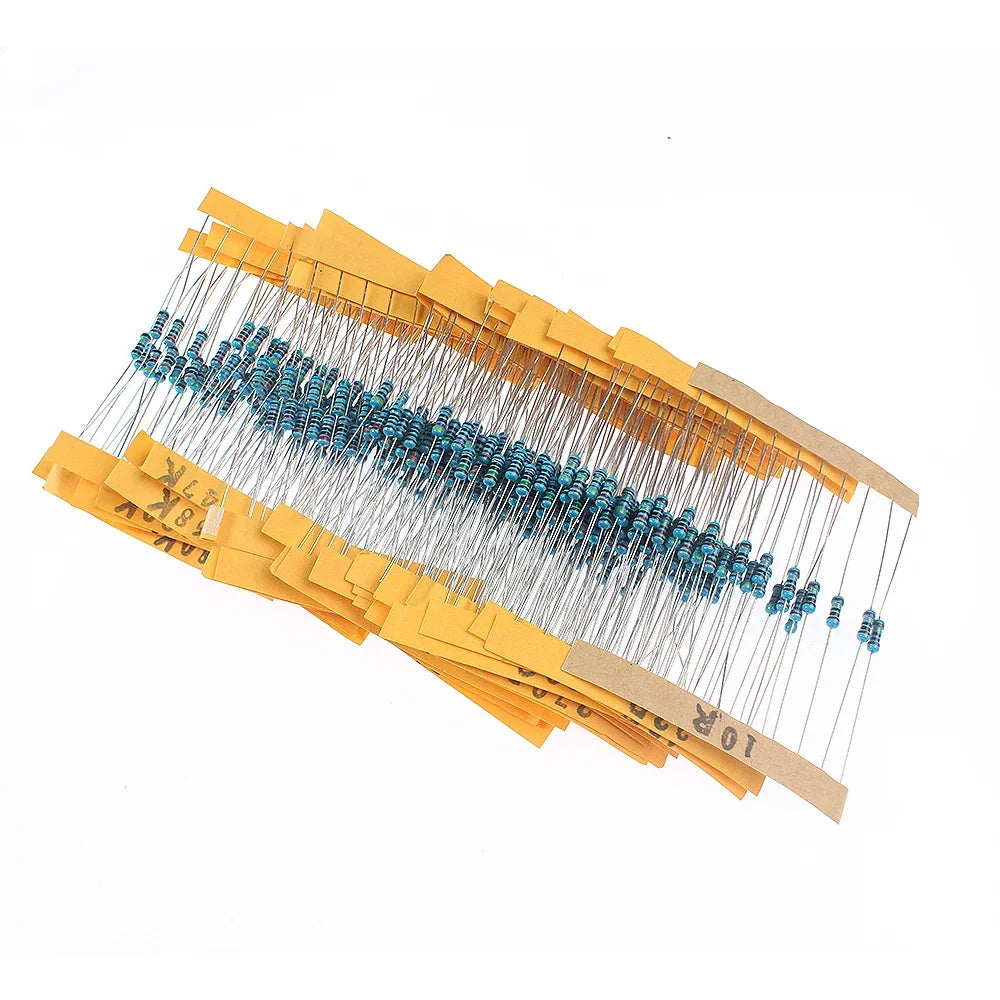 300pcs 1/4W Metal Film Resistors Kit 10Ohm ~1MOhm 30Values 1% Accuracy 0.25W Electronic Components Kit