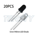10pairs 3mm 5mm 940nm LEDs Infrared Emitter and IR Receiver Diode F3 F5 Diodes for Arduino DIY