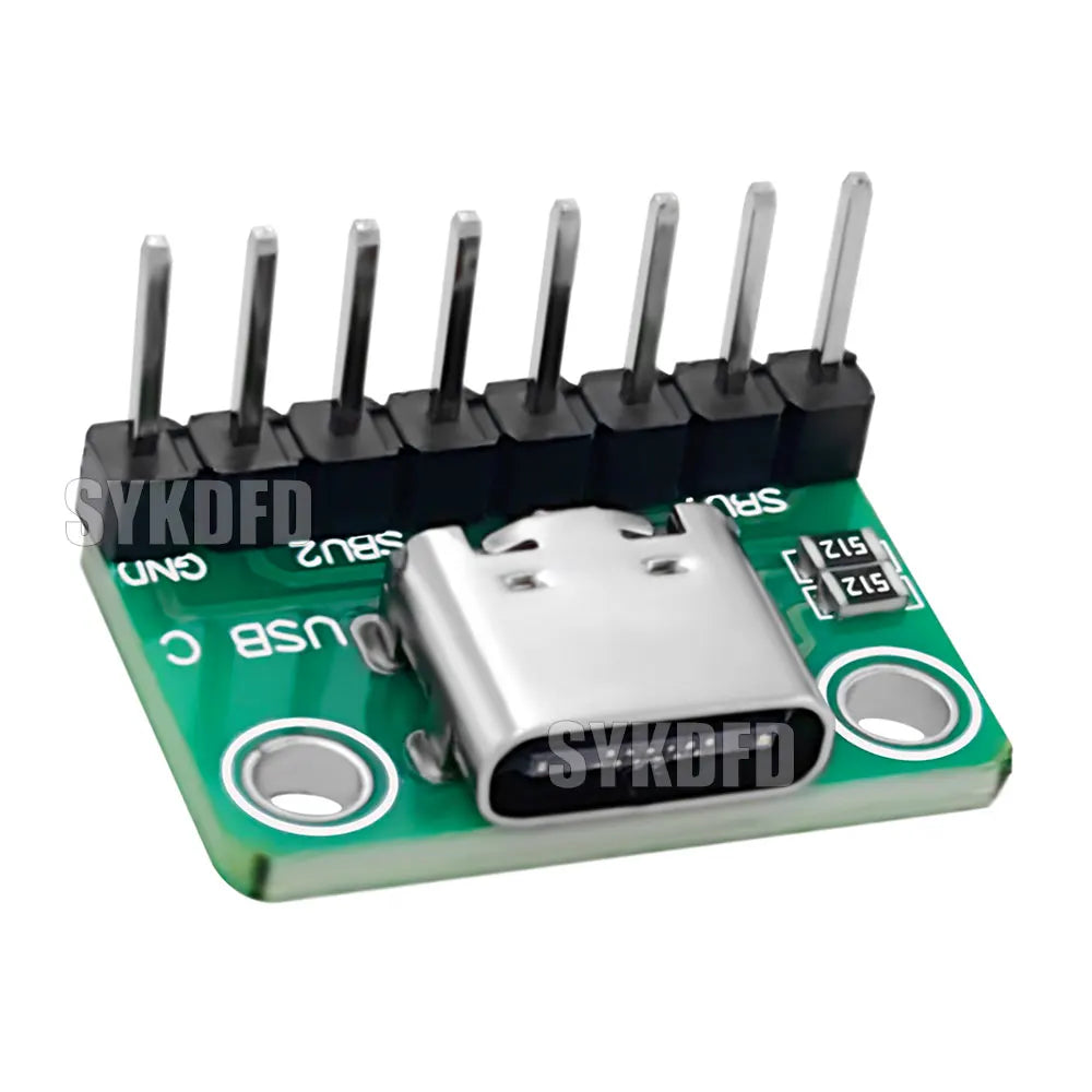 USB 3.1 Type C Connector 16 Pins Type-C Female Socket Receptacle Adapter Type-C 16Pin Adapter Board 8pin 512  Dual Resistor 5.1K
