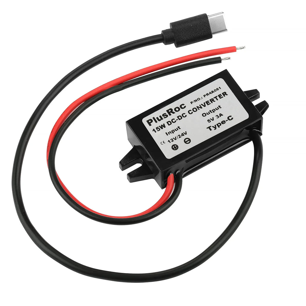 Waterproof 12V/24V to 5V Converter DC-DC Buck Module Power Adapter USB-A Female/C Type/Dual USB/Open Wire Connector