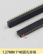 1/5pcs Round Hole Pin Header 1.27/2.0/2.54MM Pitch Row Female/Male Single Row 1x40P / 2x40P Double Row Pin Round Pin Gold Plated