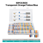 TOMZN Lever Wire Connectors 30/72 Pcs 2 Way 3 Way Quick Terminal Block, Push-in Tool-Free Reusable Splicing Wire Connector 32A