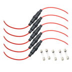5PCS 5*20mm 6*30mm Glass Fuse Holder Screw Type 5X20mm with 22 20 18 16 14AWG Wire Cable 250V 5X20MM Glass Fuse Tube Fuse Casing