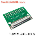 FFC/FPC Adapter Board with Soldered 1.0MM Flip Cover Lower Connector Straight or Bent Pins Available, 4/6/8/10/12/14/16/20/30P