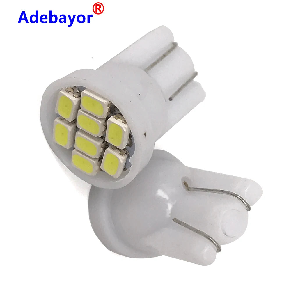 500pcs Promotion Led T10 1206 8leds 8SMD Car Light 194 168 192 W5W 3020 Auto Wedge White Clearance lights DC 12V 24V Adebayor