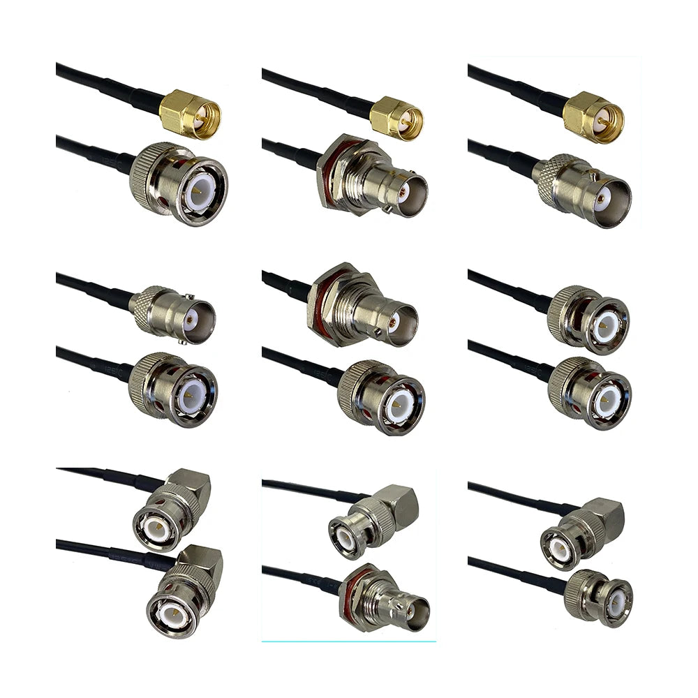 RG174 BNC to BNC SMA Male plug & Female jack Straight & Right Angle RF Jumper pigtail Cable 4inch~10FT